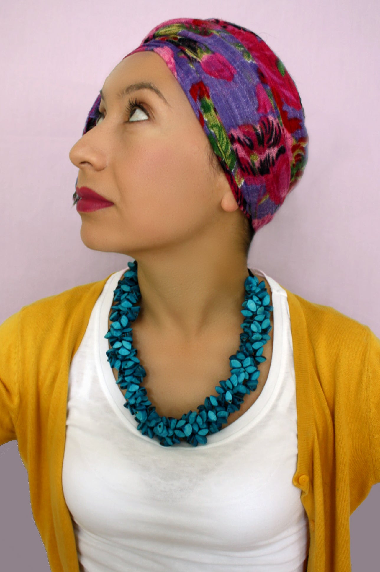 Turquoise tagua seeds necklace